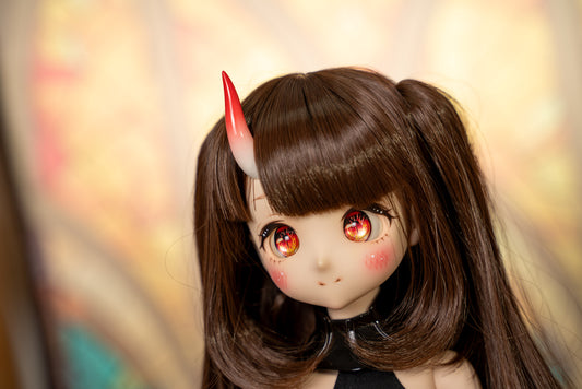 Oni Horns Type B - White Base/Red