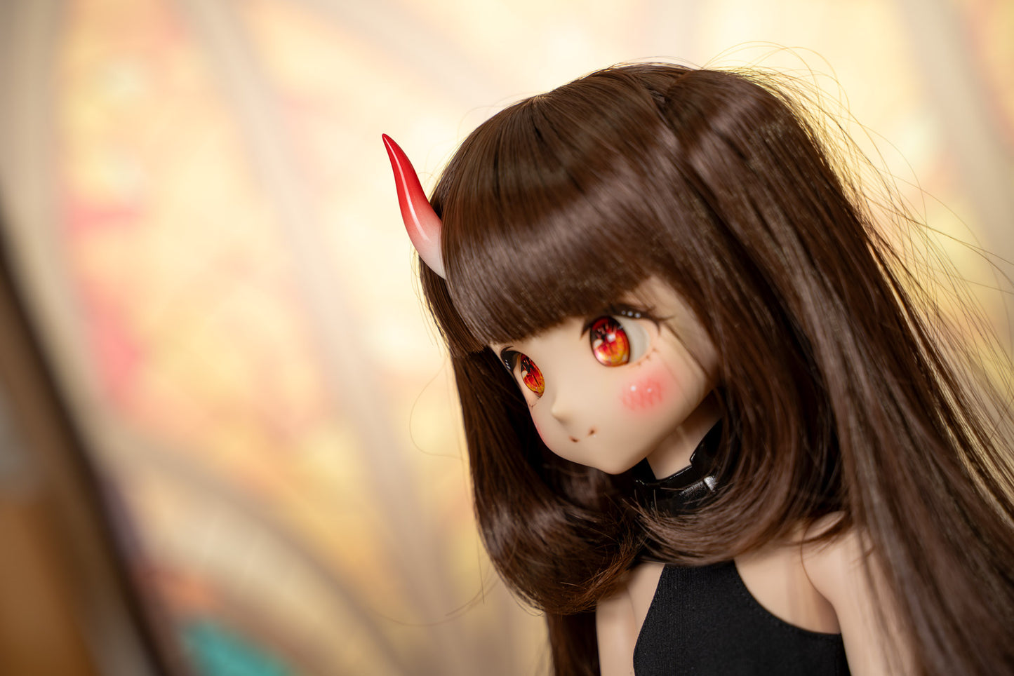 Oni Horns Type B - White Base/Red