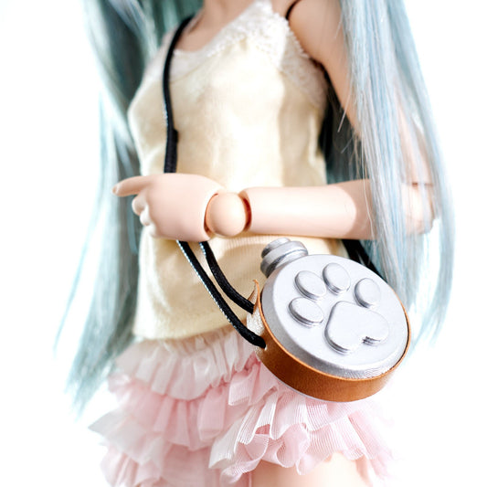 Paw Print Water Bottle Shaped Bag (Silver)