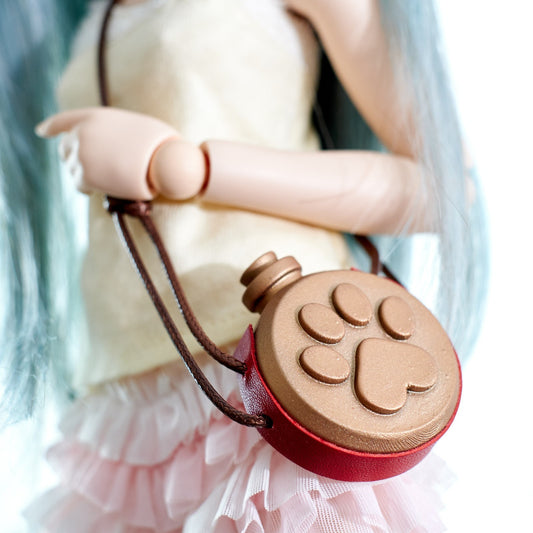 Paw Print Water Bottle Shaped Bag (Copper)