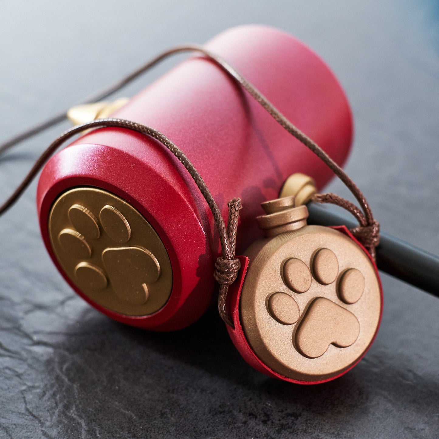 Paw Print Water Bottle Shaped Bag (Copper)