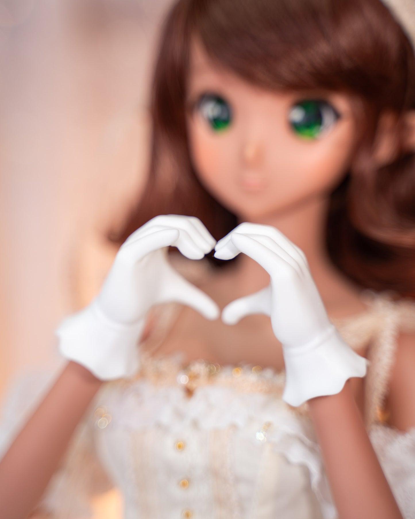 Smart Doll Wrist-Length Gloves - Heart