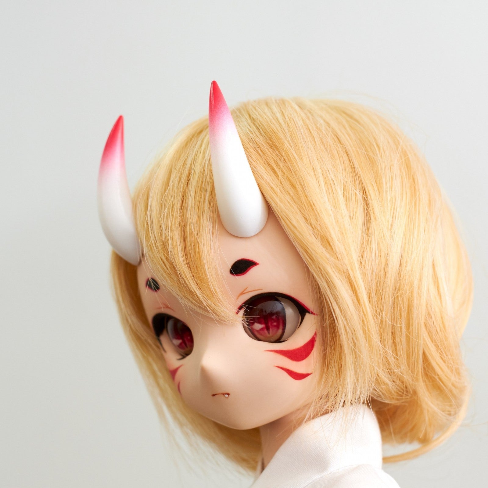 Oni Horns Type A - White Base/Red