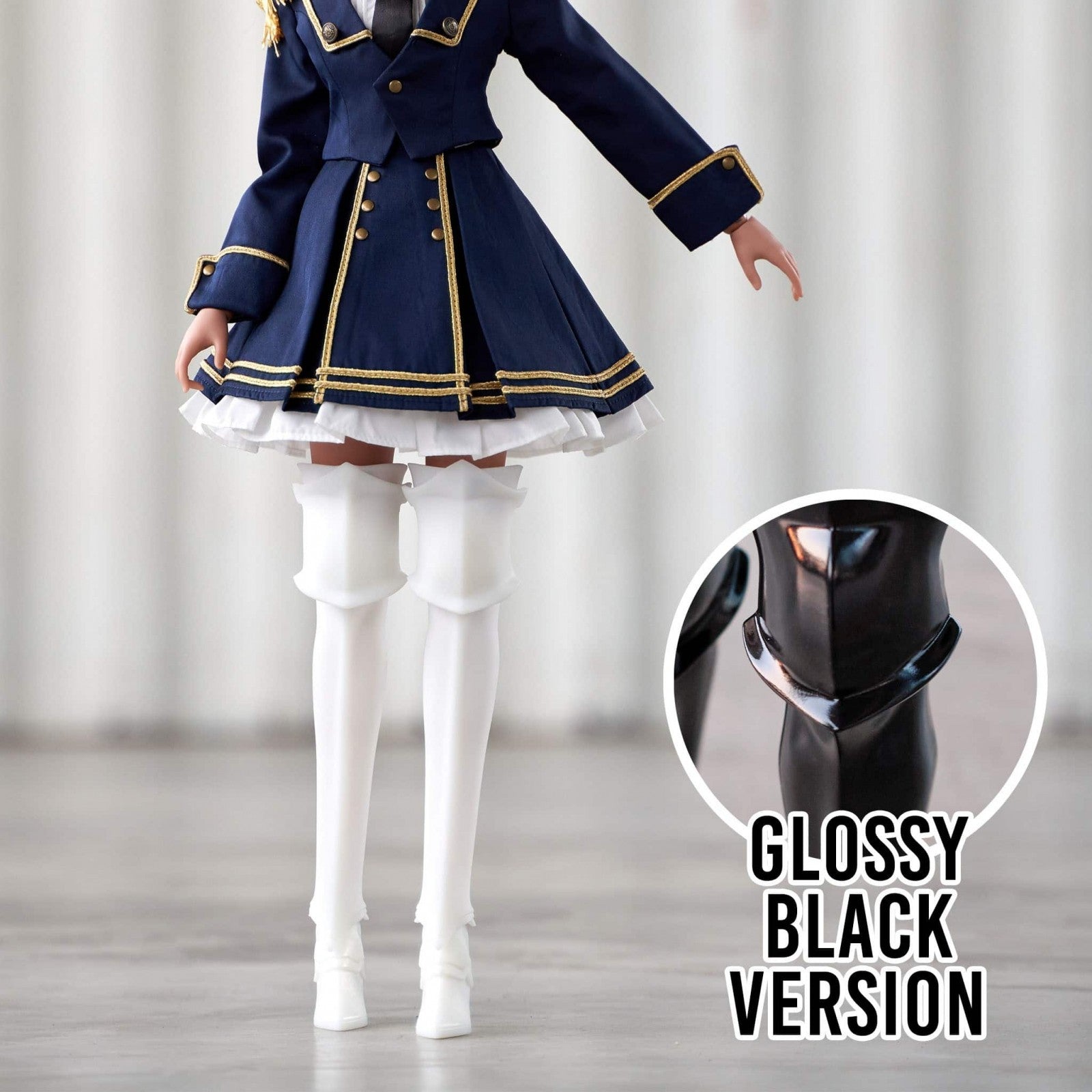 Smart Doll Leg Armour - Glossy Black